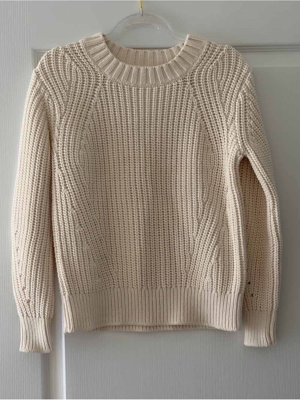 Everlane Chunky Crewneck Sweater in Cream